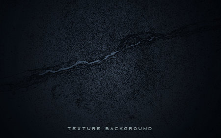 Cracked black floor texture backgroundの写真素材