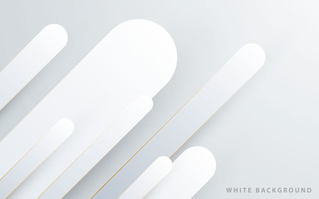 Modern abstract light silver background vector. Elegant shape design with golden line.のイラスト素材