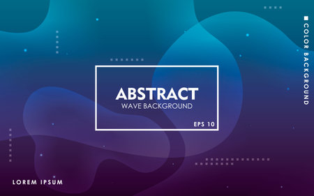 Dynamic wave background. Modern blue gradient color wavy abstract shape composition. Colorful fluid landing page.のイラスト素材