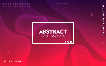 Modern liquid color background. Dynamic textured geometric element design with dots decoration. Purple and red gradient light vector illustration.のイラスト素材