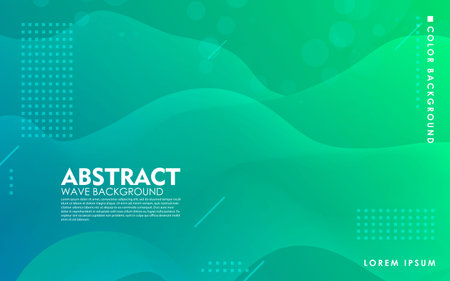 Tosca liquid color background. Dynamic textured geometric element design with dots decoration. Modern green and blue gradient light vector illustration.のイラスト素材