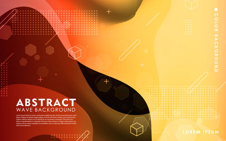 Dynamic wave background. Modern gradient color wavy abstract shape composition. Colorful fluid landing page.のイラスト素材