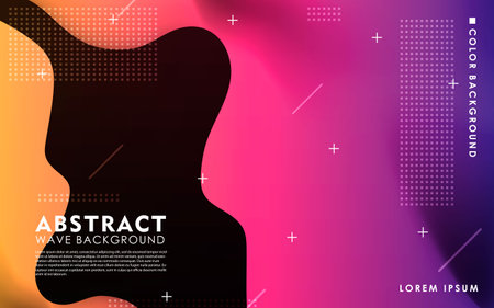 Dynamic wave background. Modern gradient color wavy abstract shape composition. Colorful fluid landing page.のイラスト素材