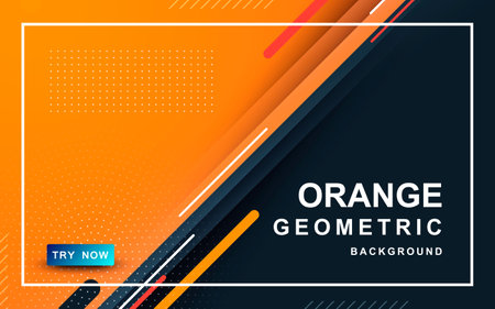 Abstract orange background. Geometric element design with dots decoration.のイラスト素材