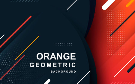 Abstract orange background. Geometric element design with dots decoration.のイラスト素材