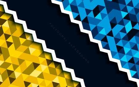 Abstract blue and yellow polygon backgroundのイラスト素材