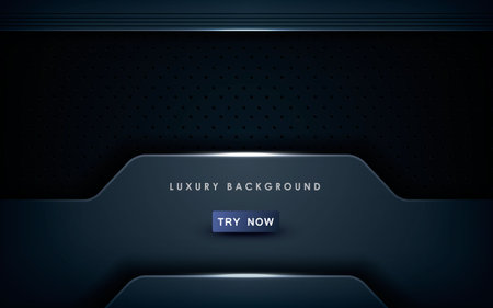Abstract black background technology concept design. Overlap layers with light effect on textured background. Template vector.のイラスト素材