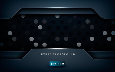 Black overlap background vector. Realistic overlap layer on pattern background. vector illustration.のイラスト素材