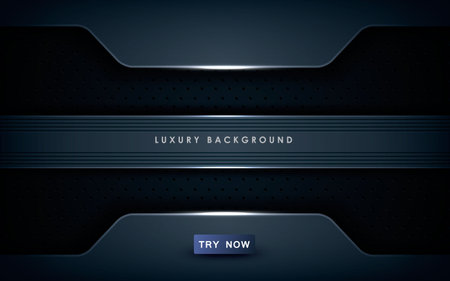 Abstract black background technology concept design. Overlap layers with light effect on textured background. Template vector.のイラスト素材