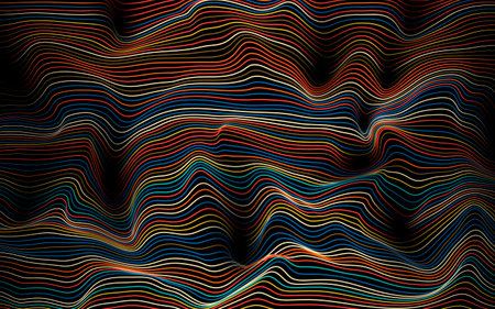 Abstract wavy color lines background. Modern composition concept.のイラスト素材