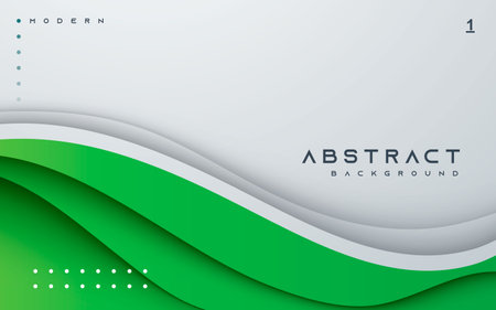 Trendy green abstract background wavy papercutのイラスト素材