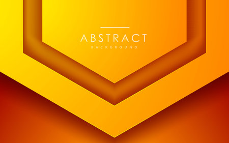 Abstract 3D hexagon papercut layer orange backgroundのイラスト素材