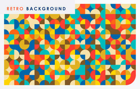 Abstract circle shape colorful retro backgroundのイラスト素材