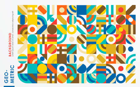 Abstract retro geometric shape background.のイラスト素材