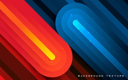 Red and blue dimension shape abstract backgroundのイラスト素材