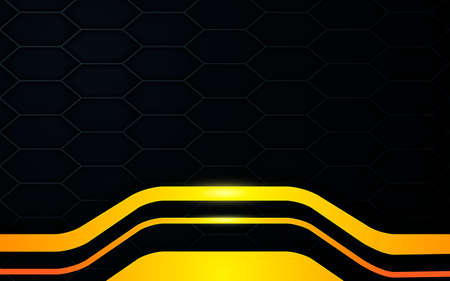 Black texture background with modern gold dimension layersのイラスト素材
