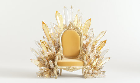 Crystal Throne, Luxury Seat, Fantasy Setting, Studio Background,  Royal Powerの素材