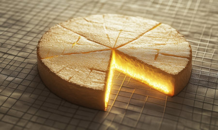Glowing cake slice, data analysis concept, grid background, business presentationの素材