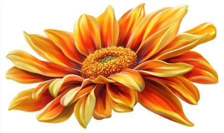 Orange flower blossom, close-up, isolated, white background, nature, floral designの素材