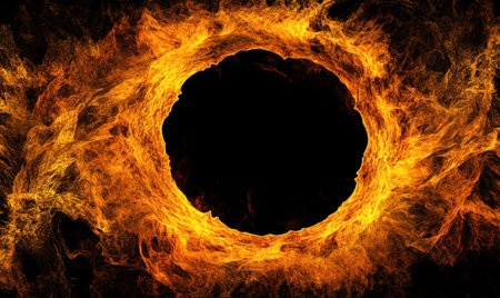 Fiery ring abstract background; design elementの素材