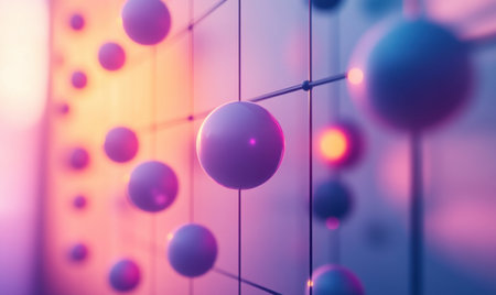 Abstract spheres network, glowing, futuristic, technology backgroundの素材