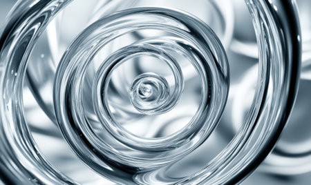 Abstract swirling liquid, metallic texture, background blur, design elementの素材