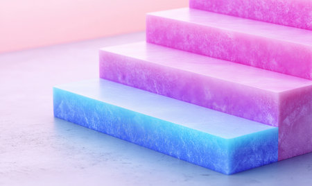 Pastel steps, product display, minimalist background, studio shot, advertisingの素材