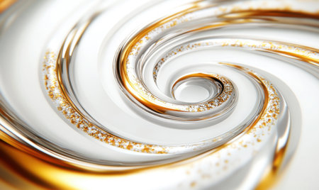 Abstract swirling gold and white vortex, background design, luxury conceptの素材
