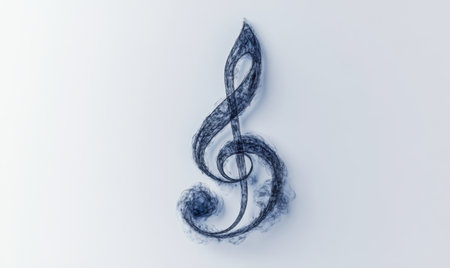 Abstract treble clef music note on white background, for musical designの素材