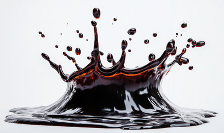 Dark liquid splash crown, white background, advertisingの素材