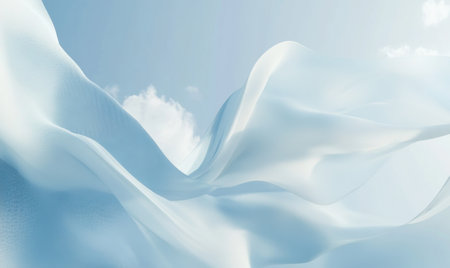 Flowing fabric against a bright sky, perfect for background designの素材
