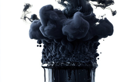 Dark ink dissolving in water, abstract art background, design elementの素材