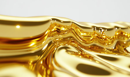 Liquid gold flowing, abstract background, luxury texture, for designの素材