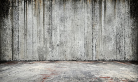 Grungy concrete wall interior, empty space, urban background, design textureの素材