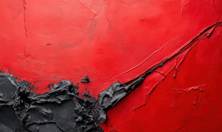Red and black impasto abstract art, texture backgroundの素材