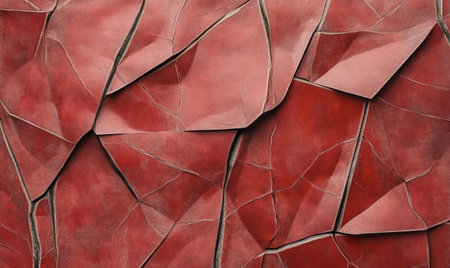 Cracked red surface texture, abstract backgroundの素材
