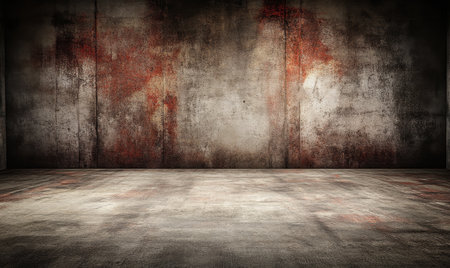 Grungy room, concrete wall, floor, texture, background, design, industrial, setting, photographyの素材