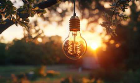 Sunset garden bulb, outdoor lighting, nature, tranquility,  idea, inspirationの素材