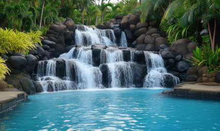 Tropical Waterfall Pool Paradise Relaxationの素材