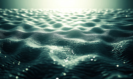 Abstract Teal Water Waves Texture Backgroundの素材