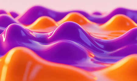 Abstract purple and orange wave background, digital art, for website designの素材