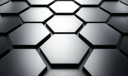 Abstract metallic hexagon pattern backgroundの素材