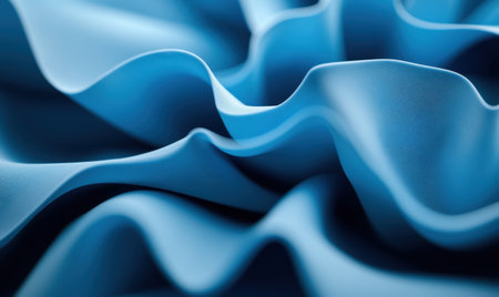 Abstract blue fabric waves, flowing texture, background design, website bannerの素材