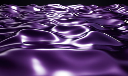 Abstract purple liquid surface, undulating texture, dark background, for designの素材