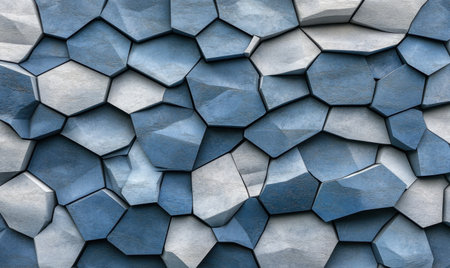 Abstract blue and grey stone wall texture backgroundの素材