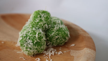 Mojokerto's green klepon cake
