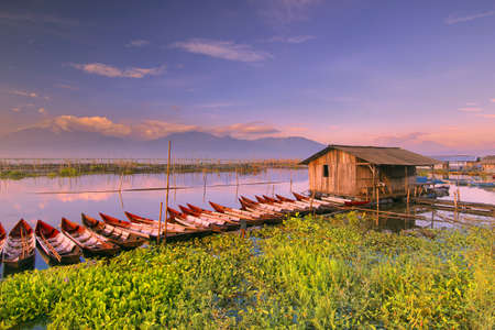 rawa pening lake, ambarawa central javaのeditorial素材