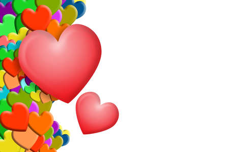 colourful hearts, valentine days concept, happiness,copy space for the text or imageの写真素材