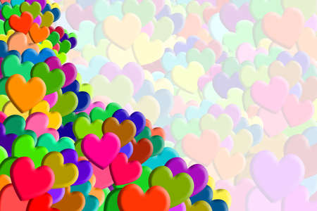 colourful hearts, valentine days concept, happiness,copy space for the text or imageの写真素材
