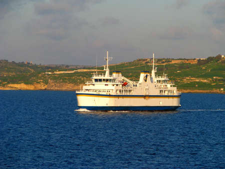 A ferry by which thousands of Maltese, Gozitans and tourists travel between the two sister islands of Malta and Gozo のeditorial素材